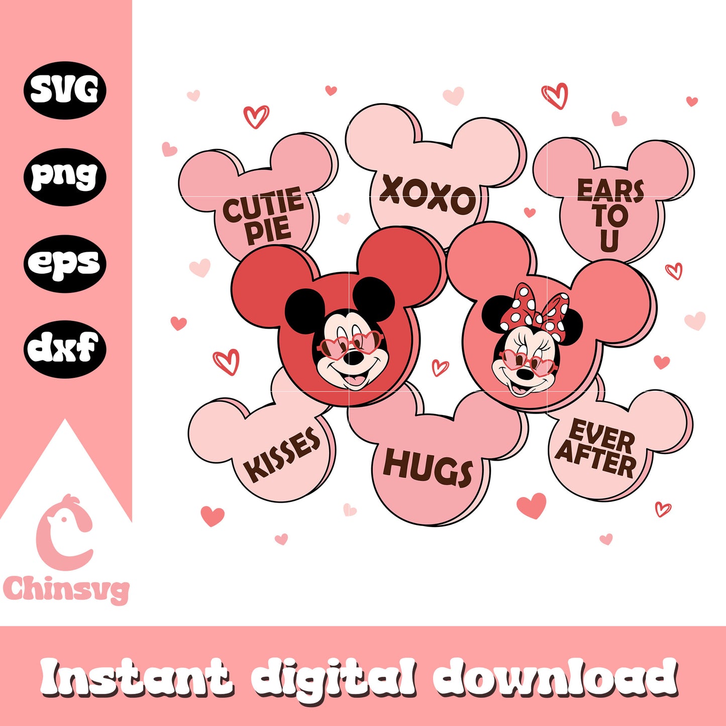 Mickey minnie mouse head valentine svg, mickey and minnie svg