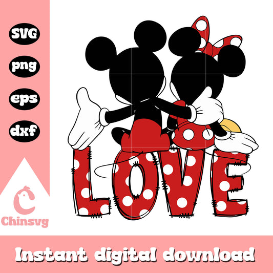 Mickey minnie mouse love valentine svg, disney valentine svg