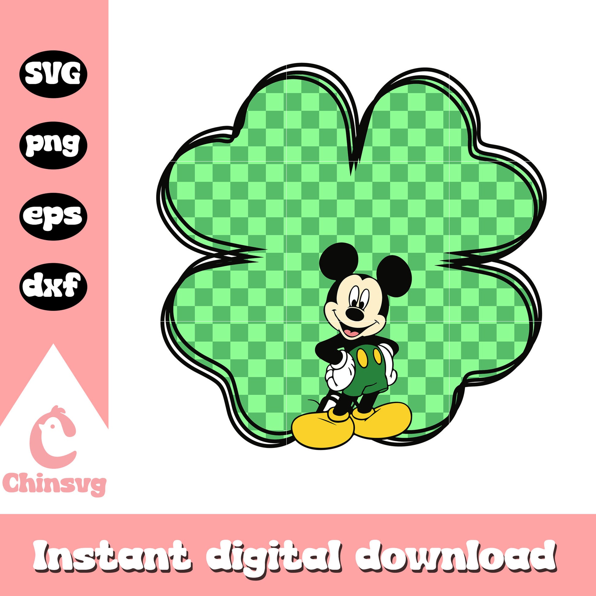 Mickey mouse clover patrick's day svg, st patrick's day svg