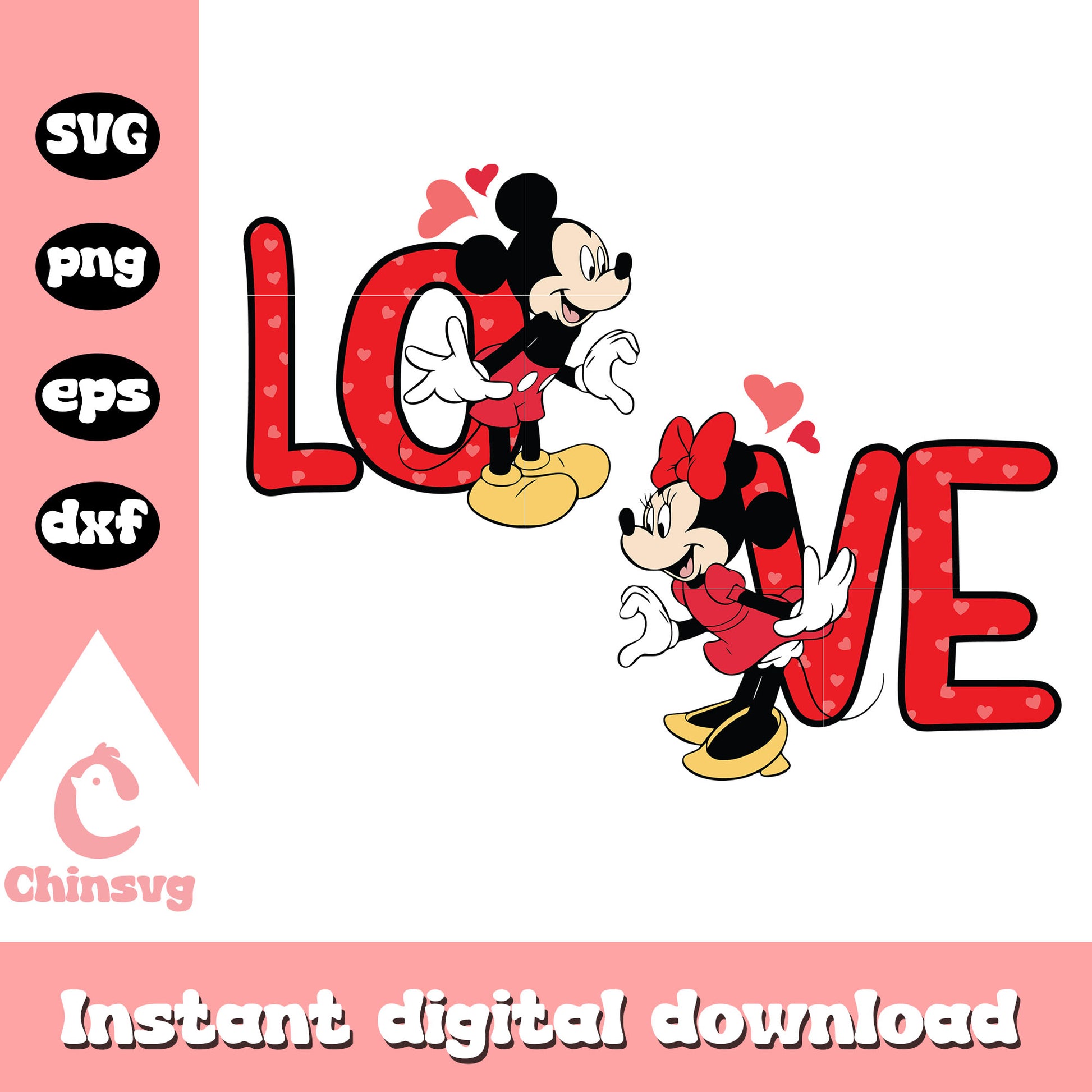 Mickey mouse couple love valentine svg, disney valentine svg