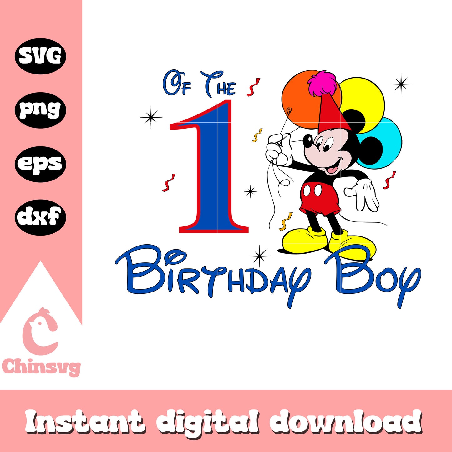 Mickey mouse of the birthday boy svg, mickey 1st birthday svg