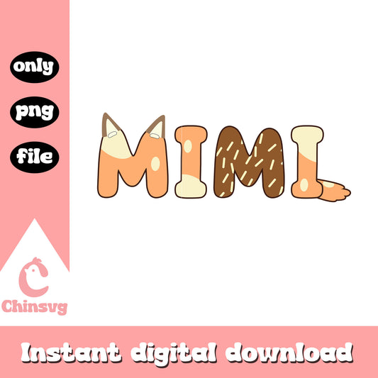 Mimi bingo character font design png, bingo png, cartoon png