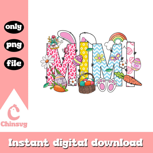 Mimi easter font design png, font design png, disney easter png