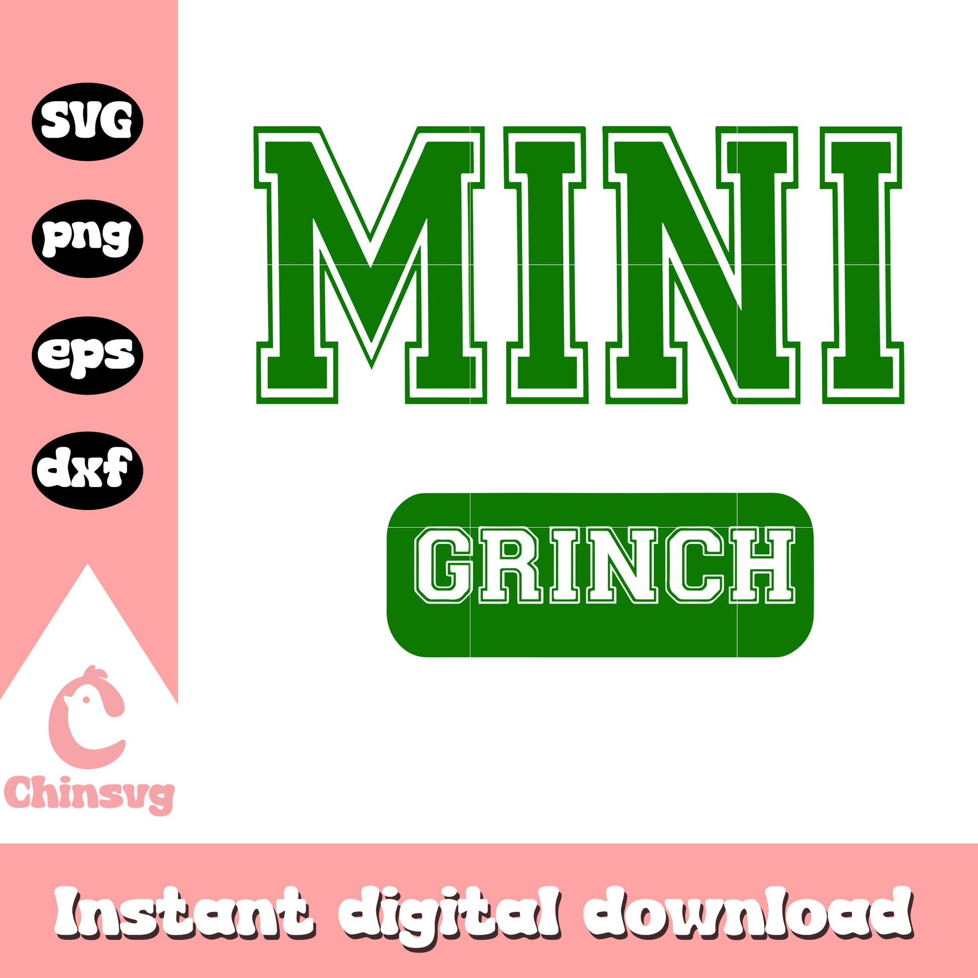 Mini grinch font design svg, the grinch svg, font design svg