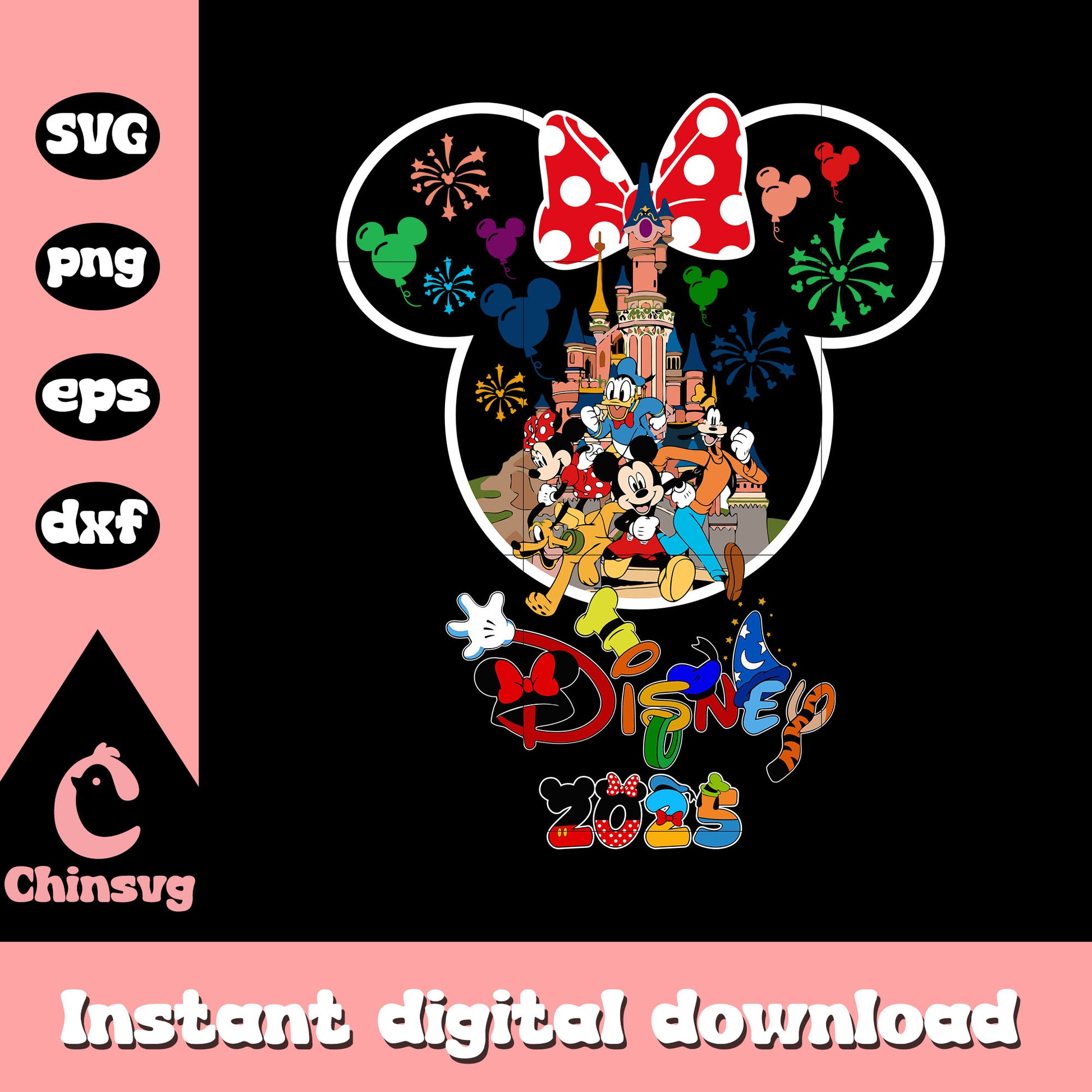 Minnie ears disney trip 2025 design svg, mickey and friends svg