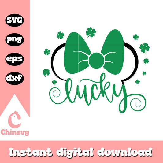 Minnie ears lucky st patrick's day svg, st patrick's day svg