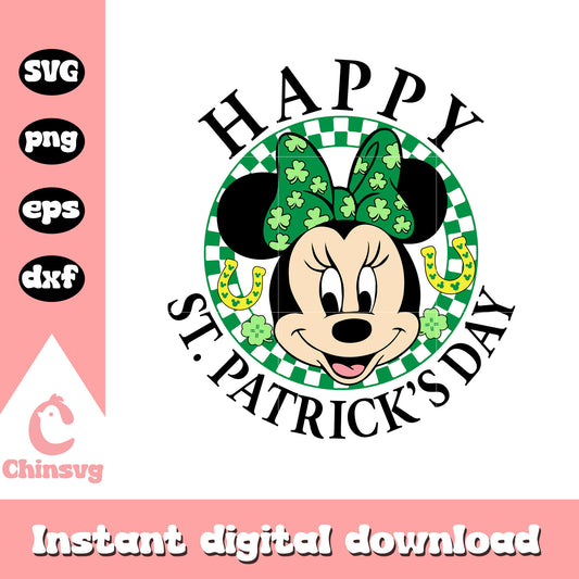 Minnie face happy st patrick's day svg, st patrick's day svg