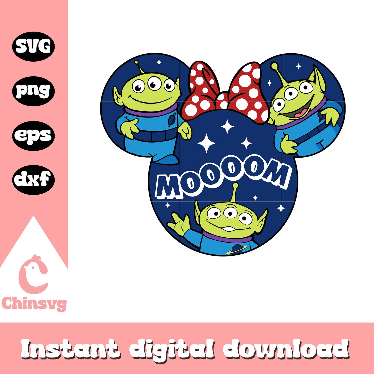 Minnie head alien mom svg, minnie head svg, toy story svg