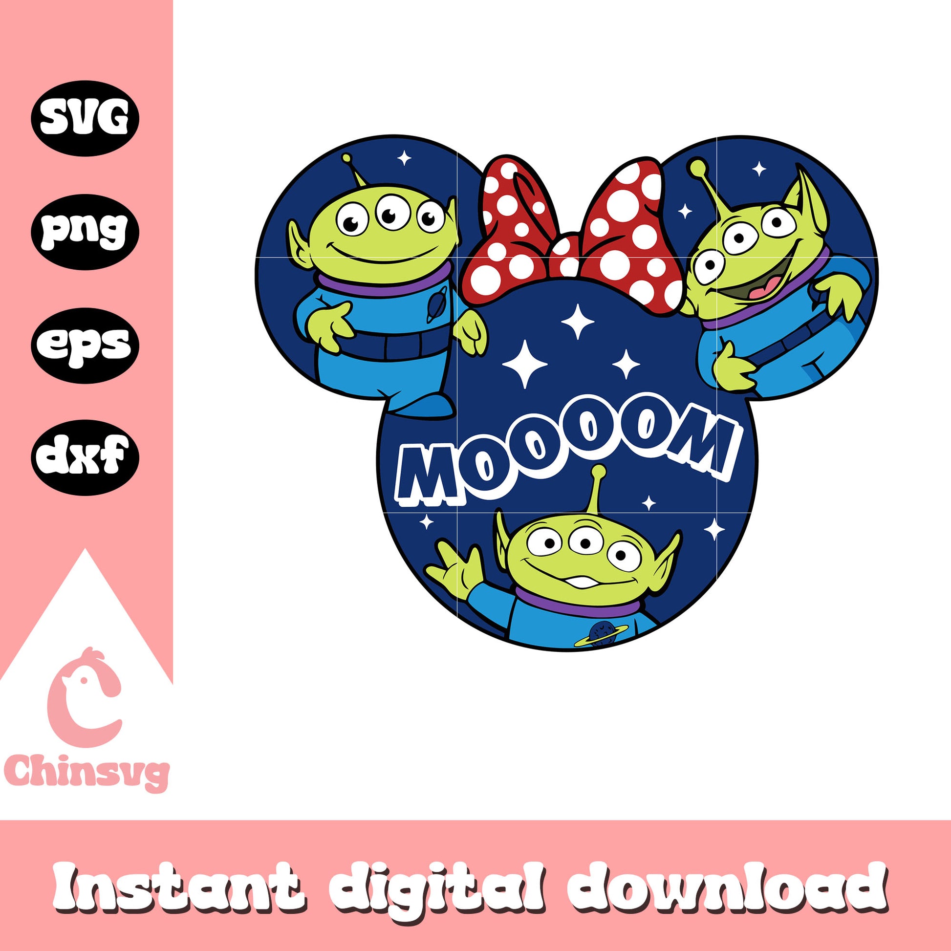 Minnie head alien mom svg, minnie head svg, toy story svg