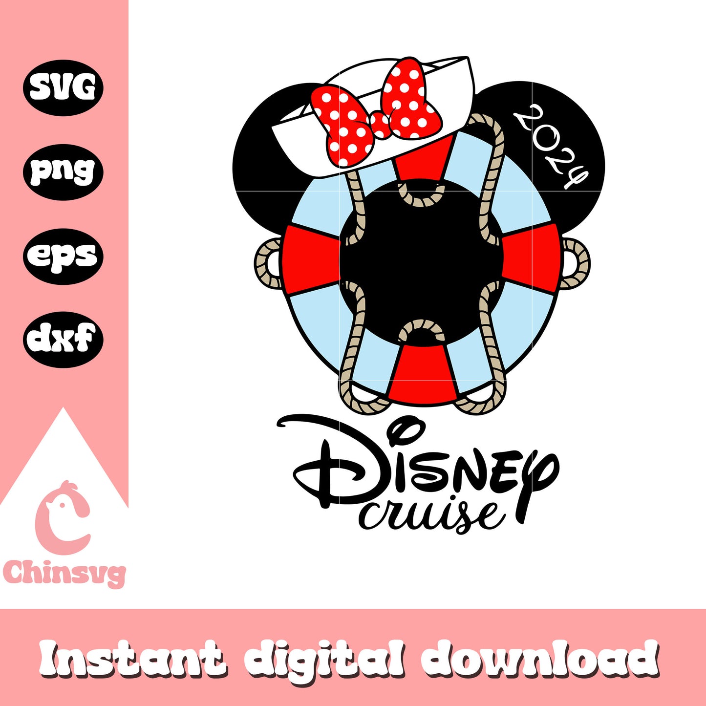 Minnie head disney cruise 2024 svg, minnie head svg, disney cruise svg