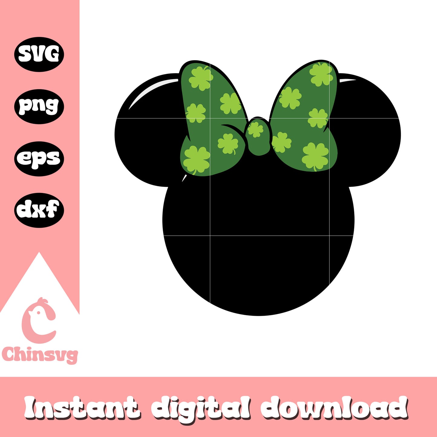 Minnie head patrick's day svg, minnie head svg, st patrick's day svg