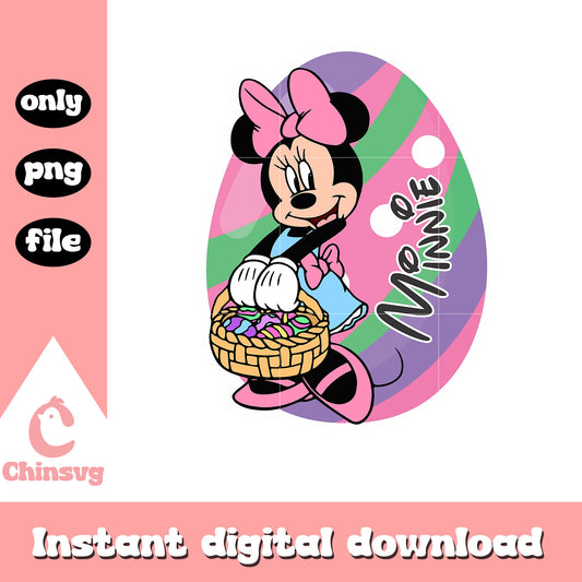 Minnie mouse easter eggs design png, easter day png, disney png