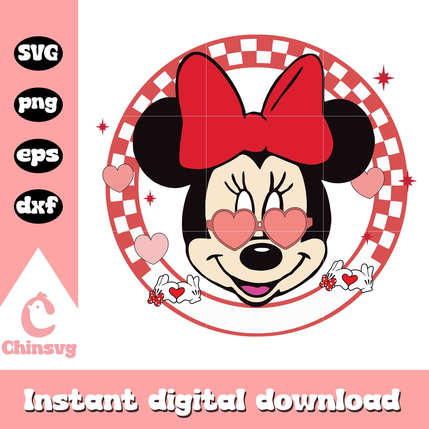 Minnie mouse glass valentine svg, minnie mouse valentine svg