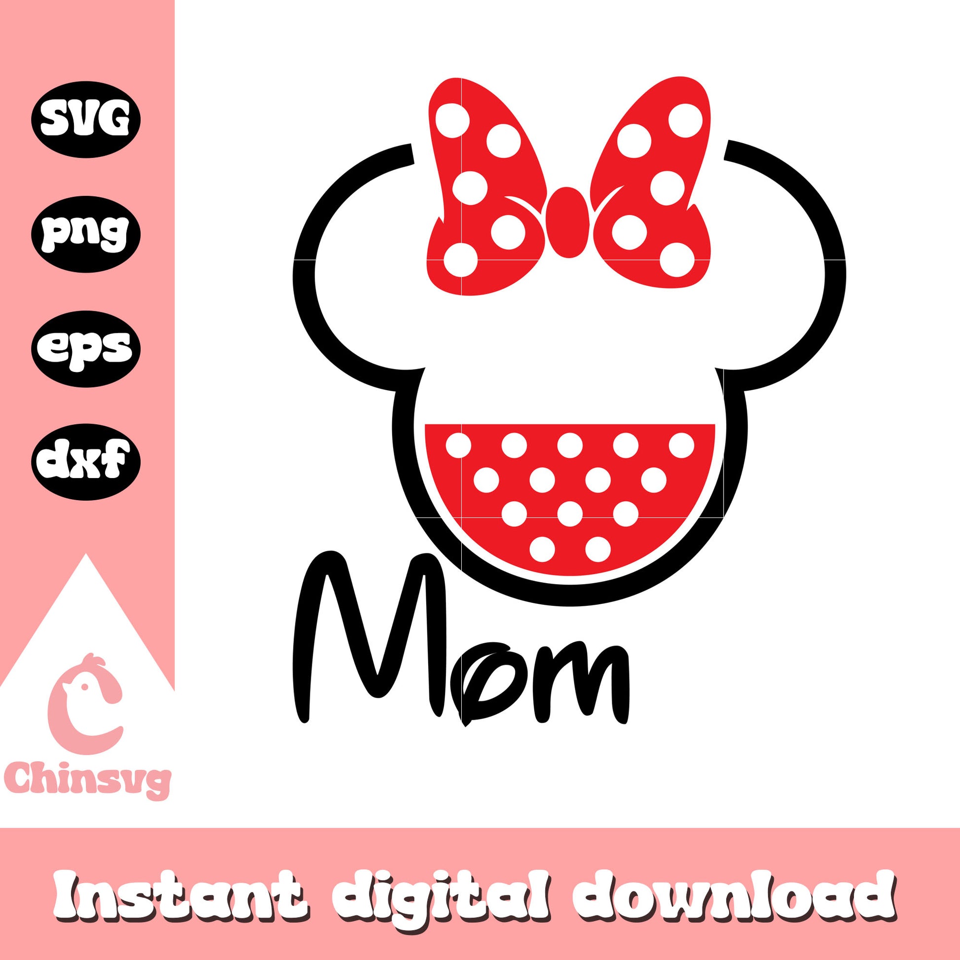 Minnie mouse head mom svg, minnie mouse head svg, disney minnie mouse svg