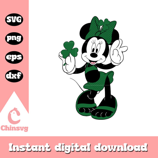 Minnie mouse patrick's day svg, minnie mouse svg, st patrick's day svg