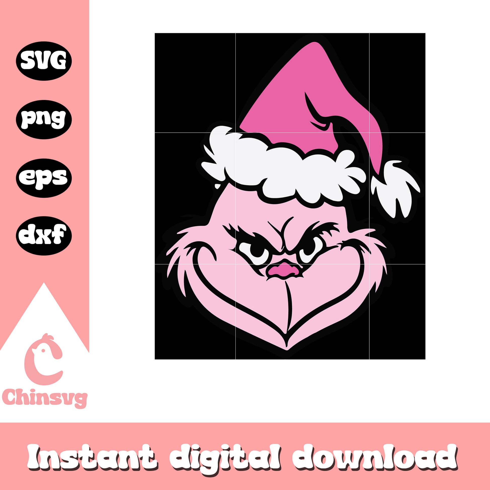 Miss grinch pink santa hat svg, grinch svg, santa hat svg