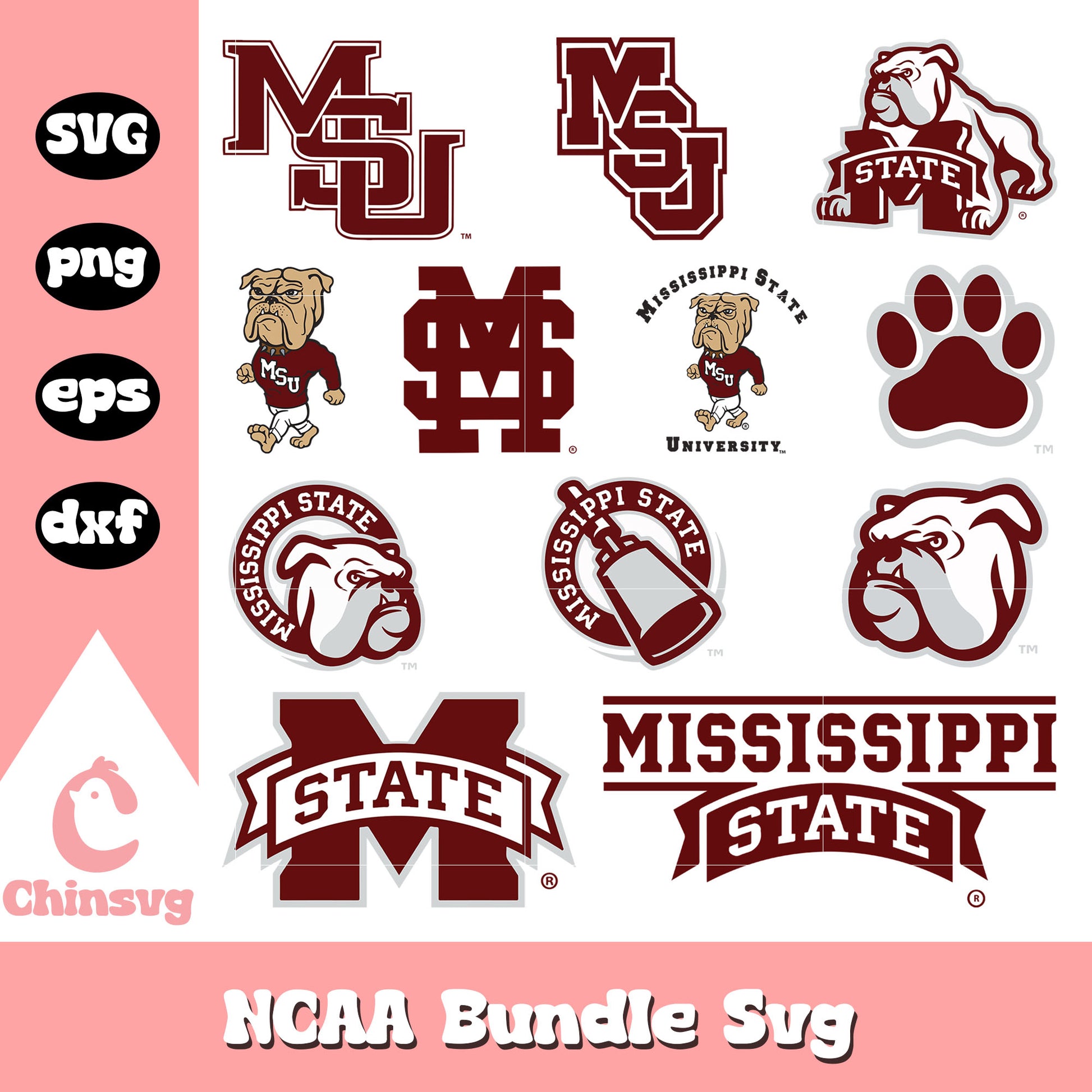 Mississippi State Bulldogs Ncaa bundle svg, Mississippi State Bulldogs​ svg