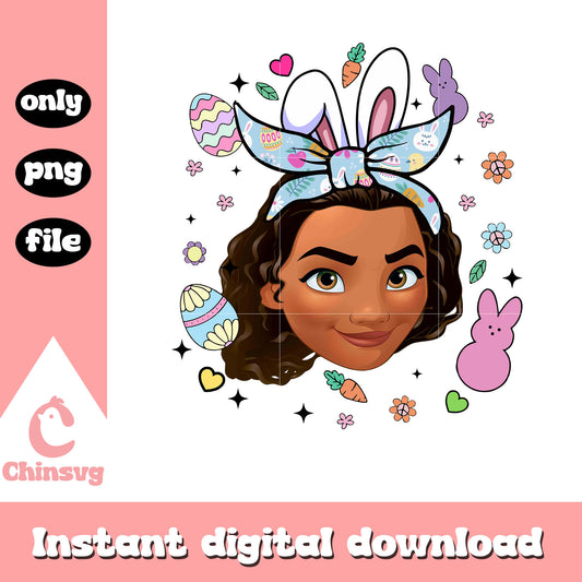 Moana princess face easter bunny png, easter bunny png, disney png