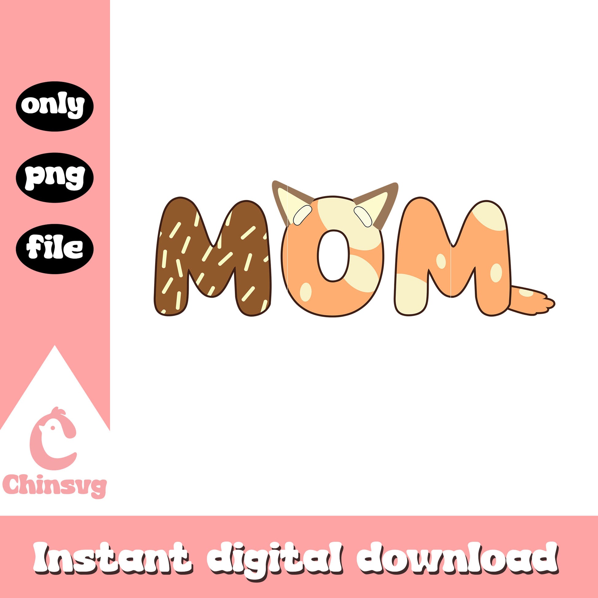 Mom bingo font design png, bingo character png, catoon png