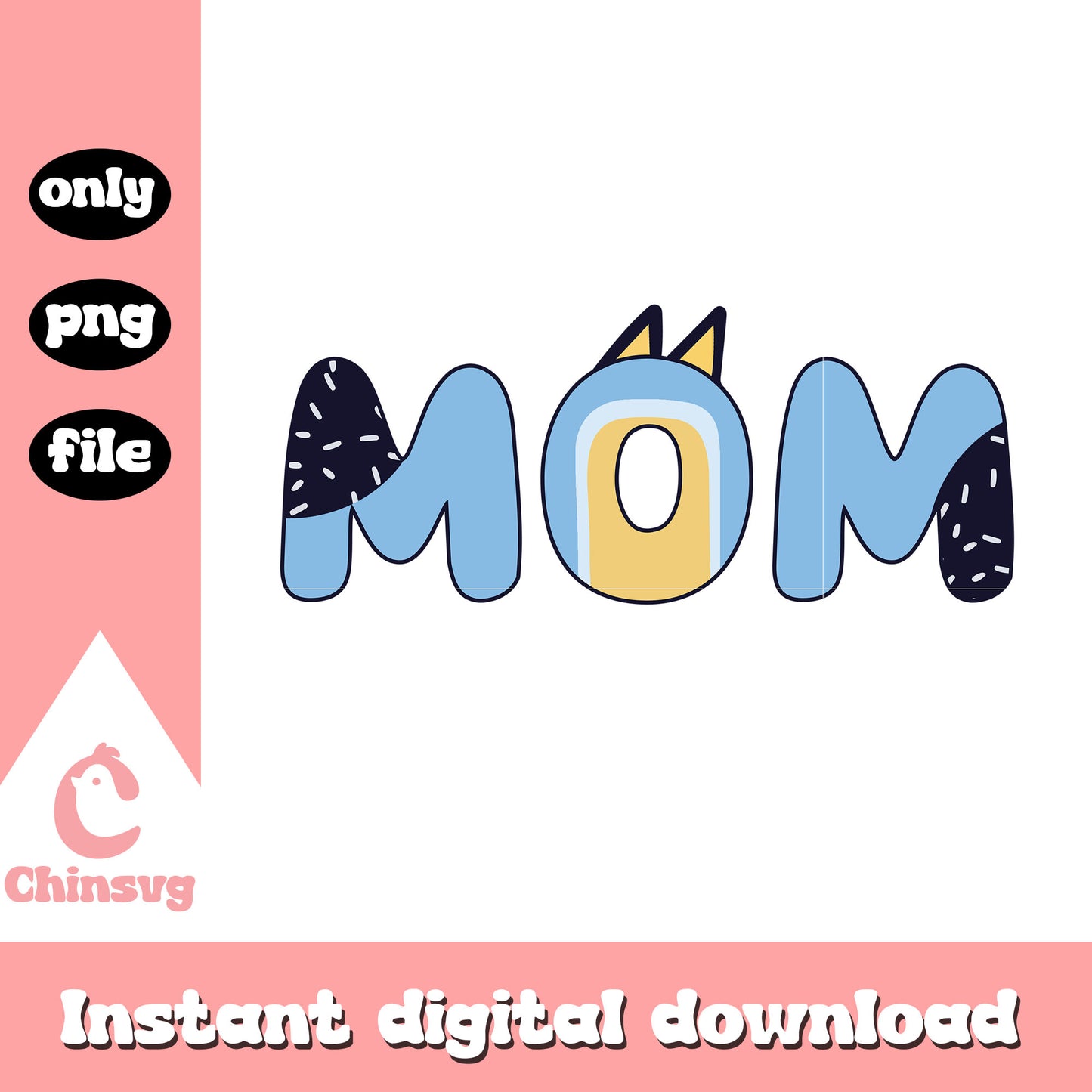 Mom bluey character font design png, bluey mom png, cartoon png