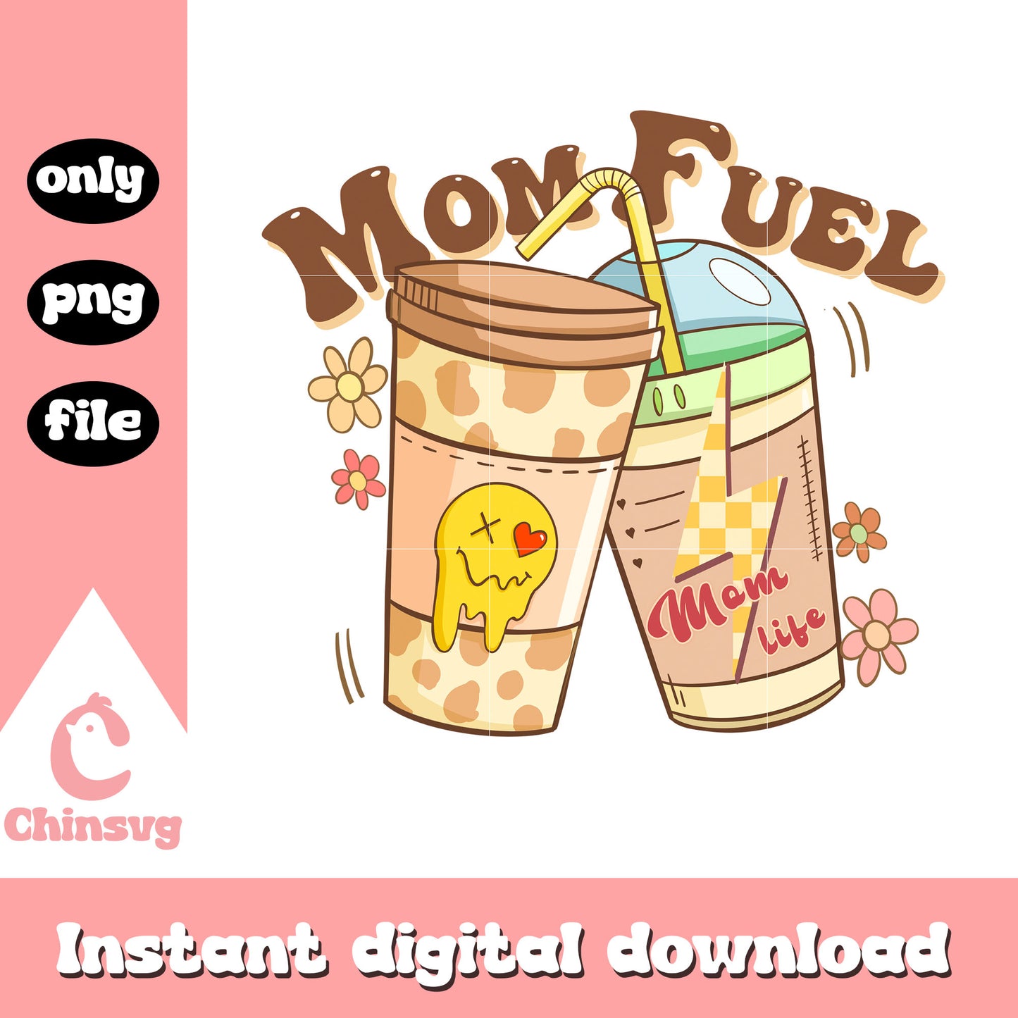 Mom fuel mom life design png, mom life png, mother day png