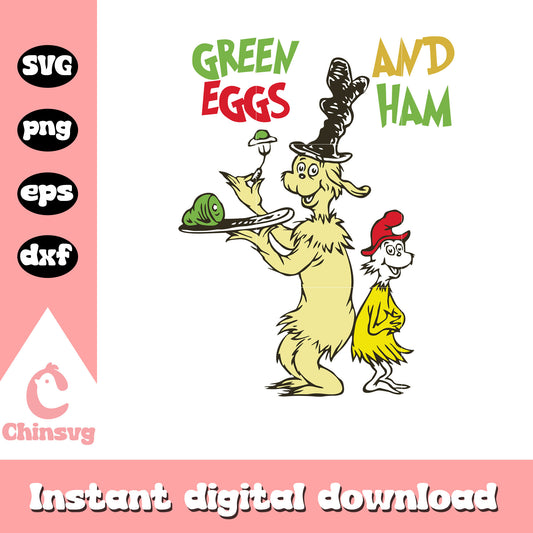 Mr. knox and sam green eggs and ham svg, dr seuss characters svg