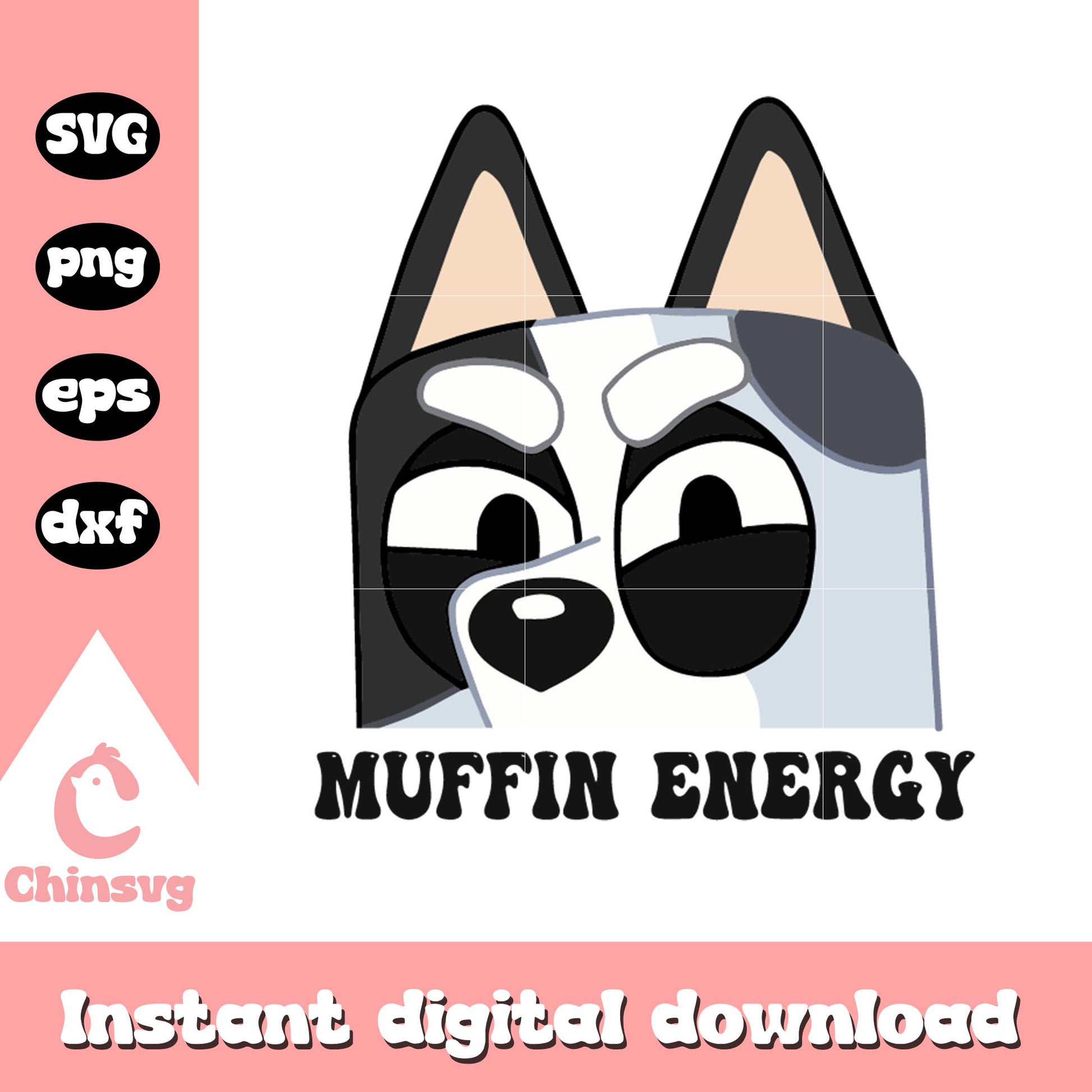 Muffin character energy svg, bluey characters muffin svg