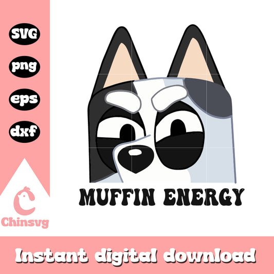 Muffin character energy svg, bluey characters muffin svg