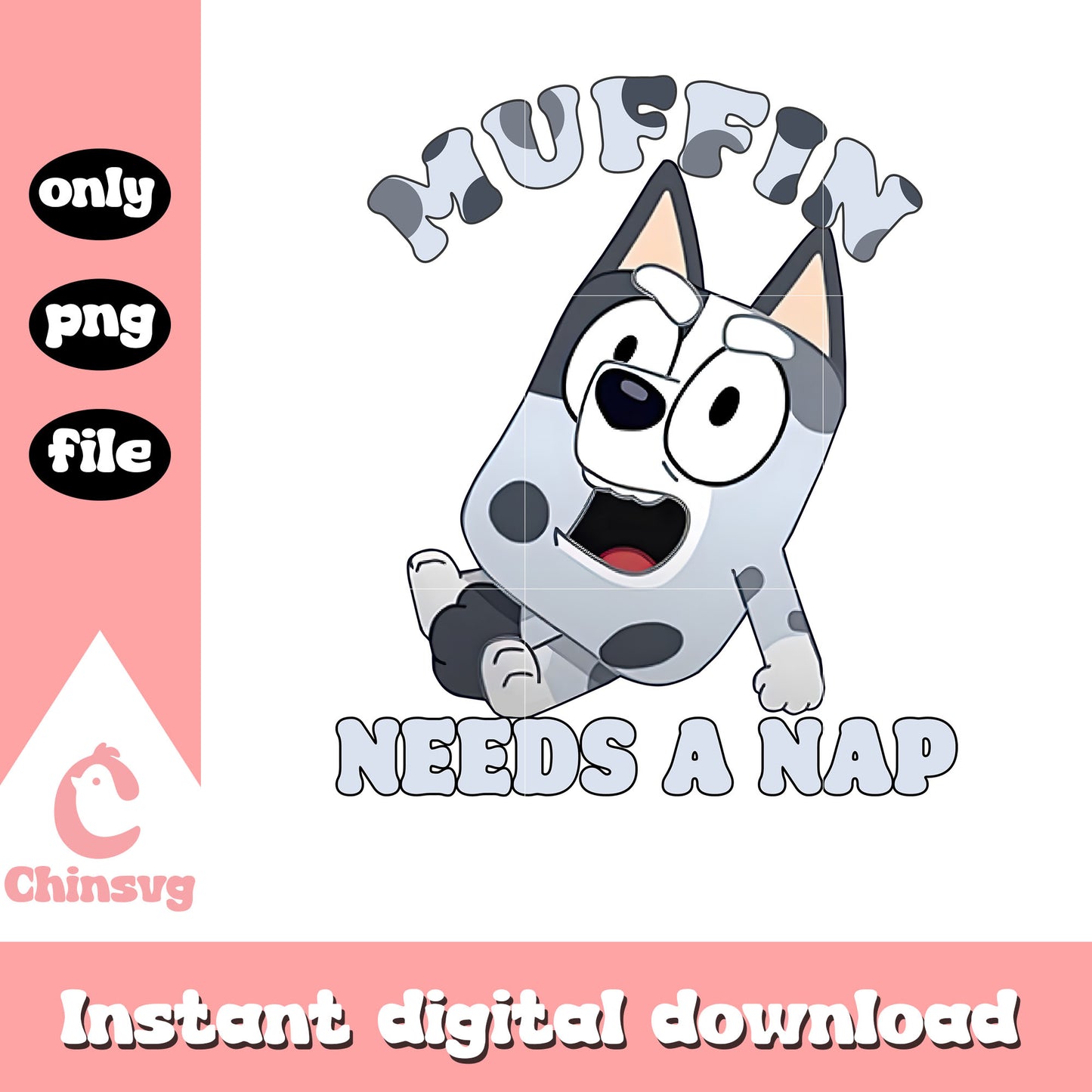 Muffin needs a nap png, muffin character png, bluey casts png