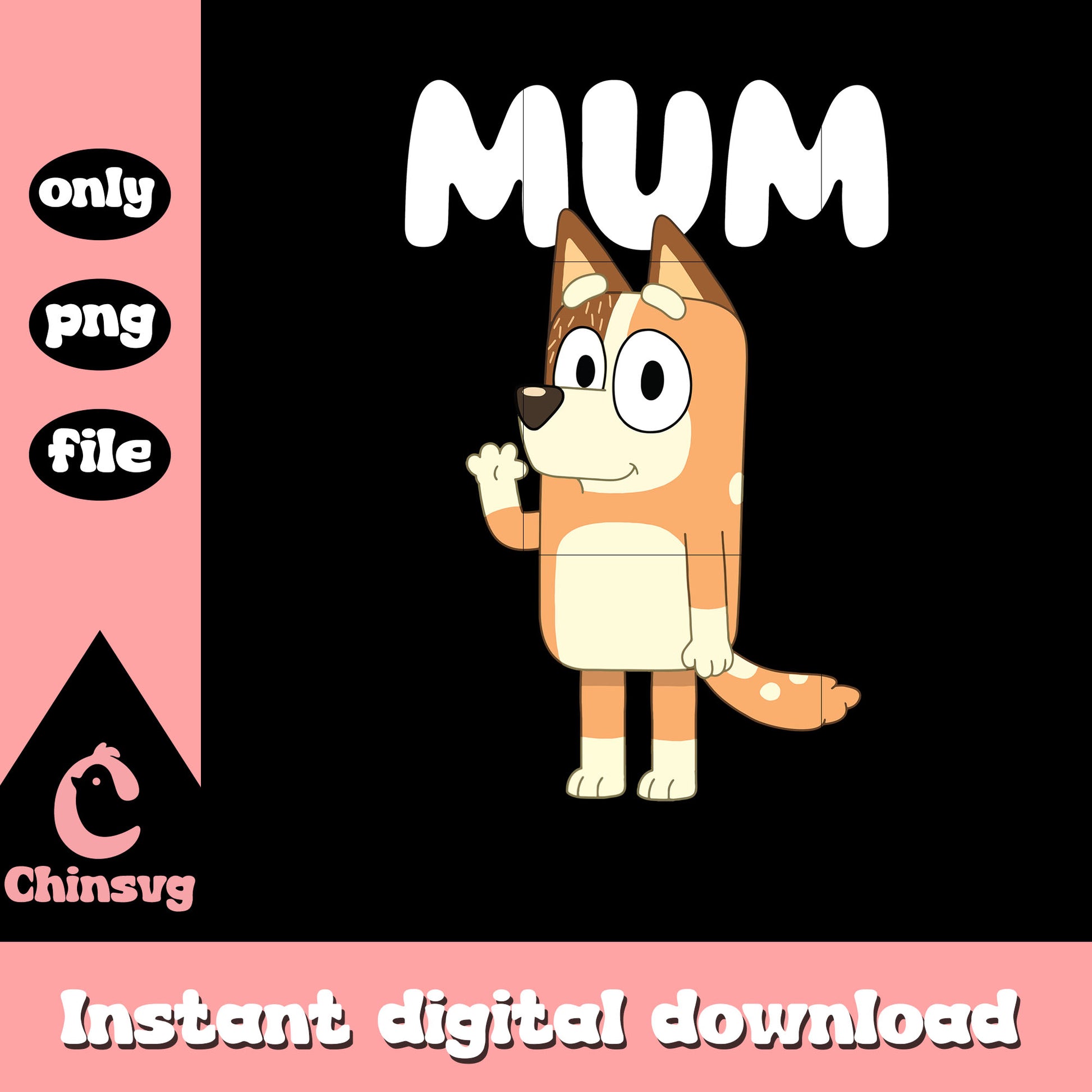 Mum bluey character png, chilli heeler png, bluey cast png