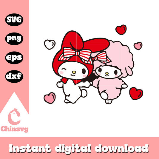 My Melody and my sweet piano svg, hello kitty svg, sanrio svg