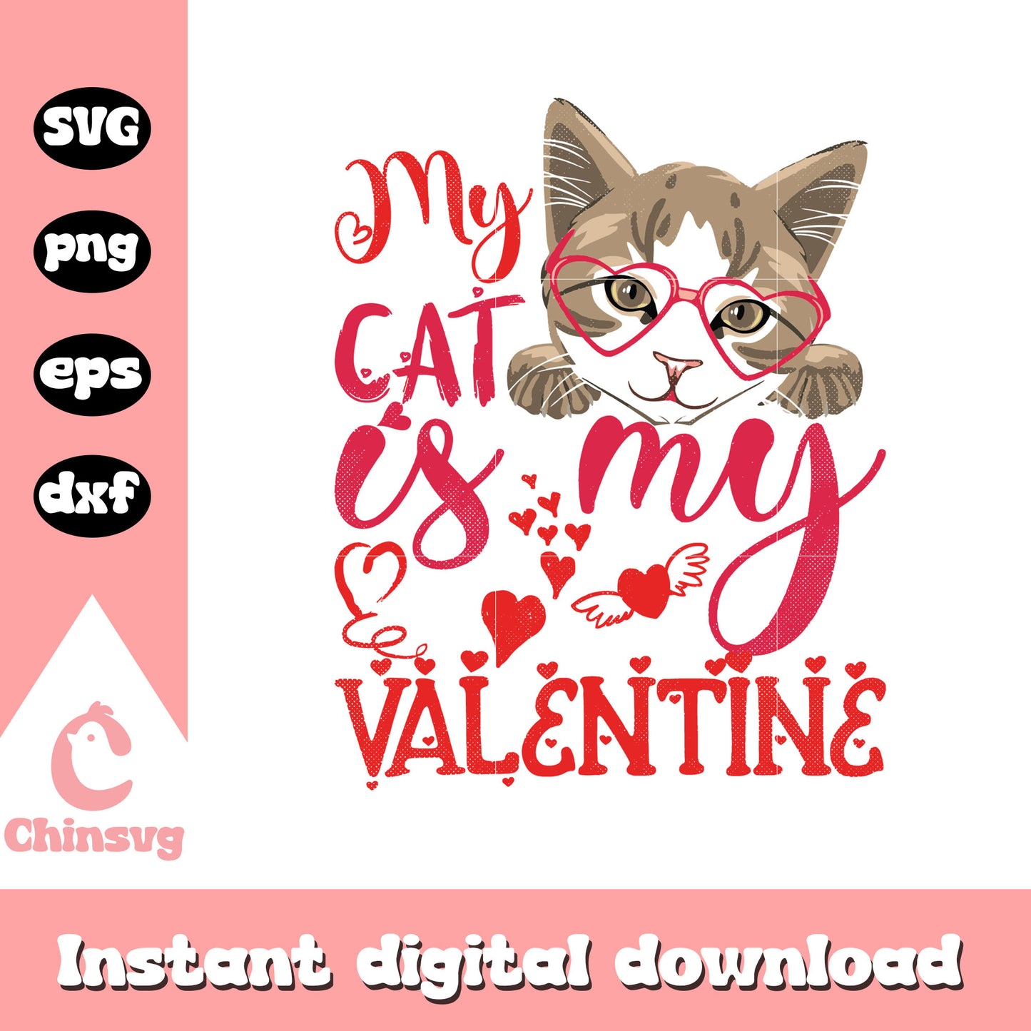 My cat is my valentine design svg, be my valentine svg