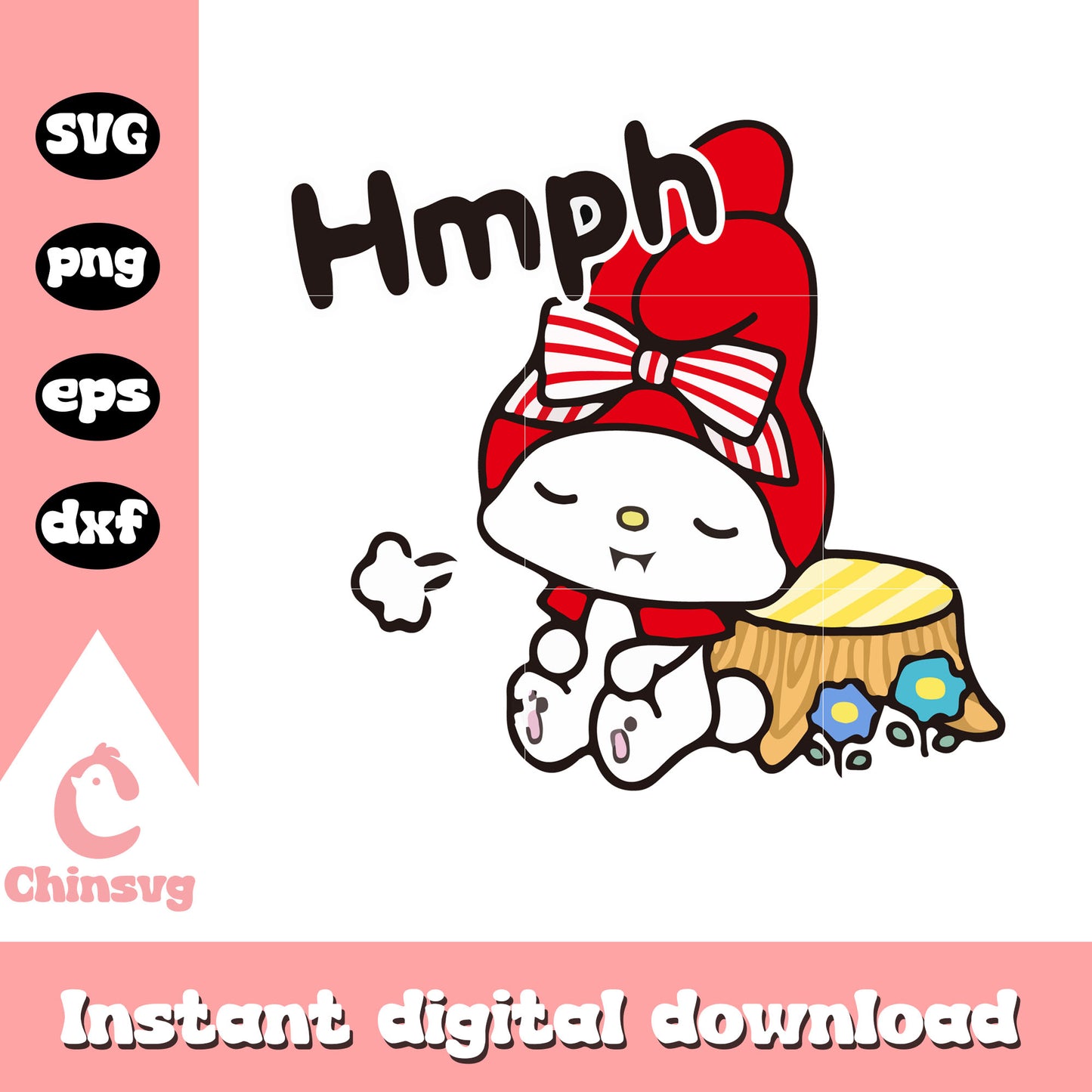 My melody cartoon hmph svg, my melody sanrio svg, sanrio cartoon svg