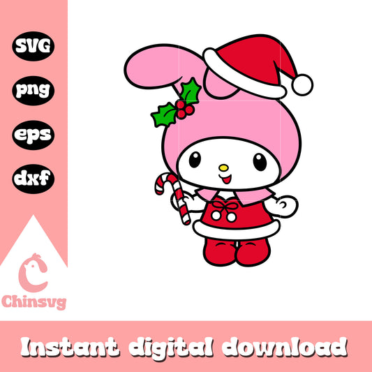 My melody christmas svg, hello kitty christmas svg, sanrio cartoon svg