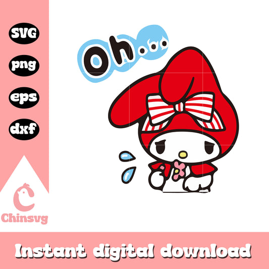 My melody red sad design svg, hello kitty svg, my melody svg