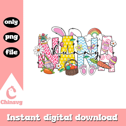 Nana easter font design png, easter day png, font design png