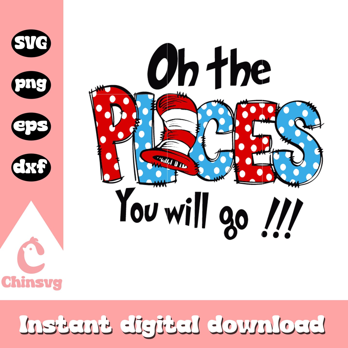 Oh the place you'll go dr seuss font svg, oh the place you'll go svg