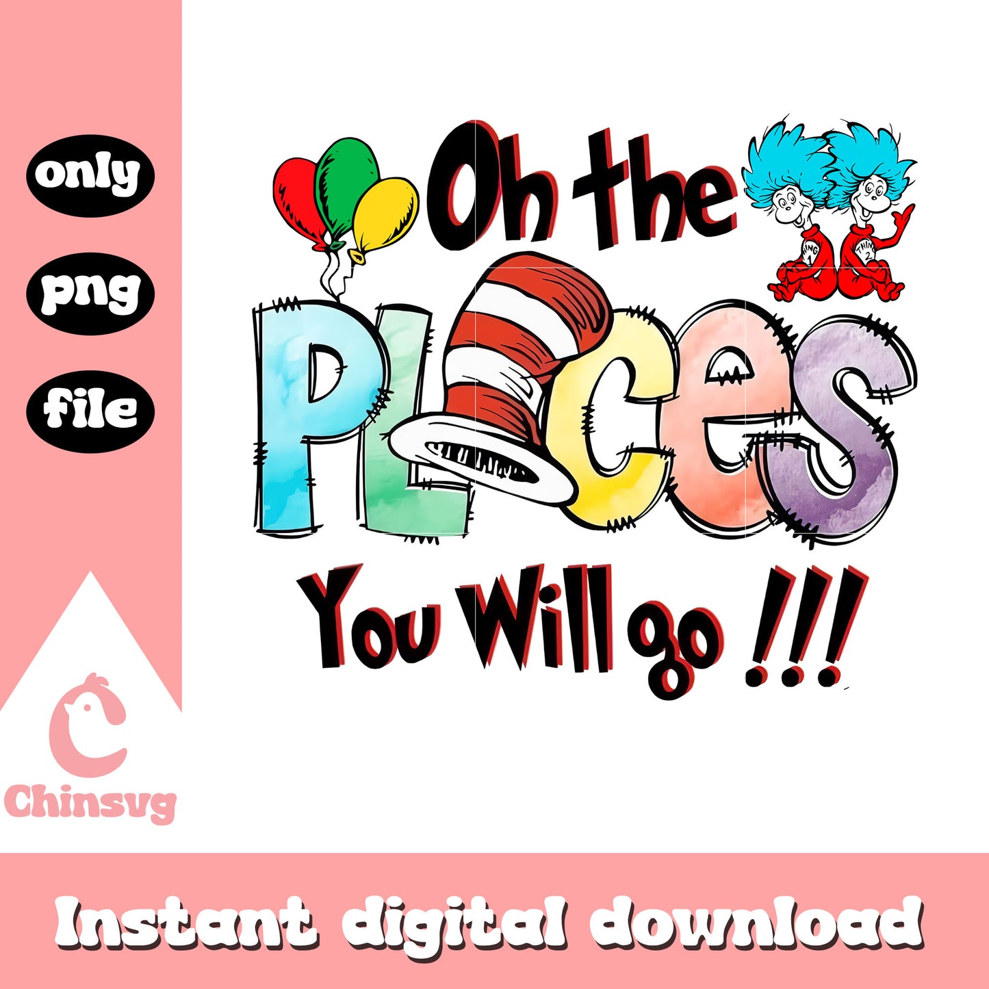 Oh the place you will go png, dr seuss png, font design png