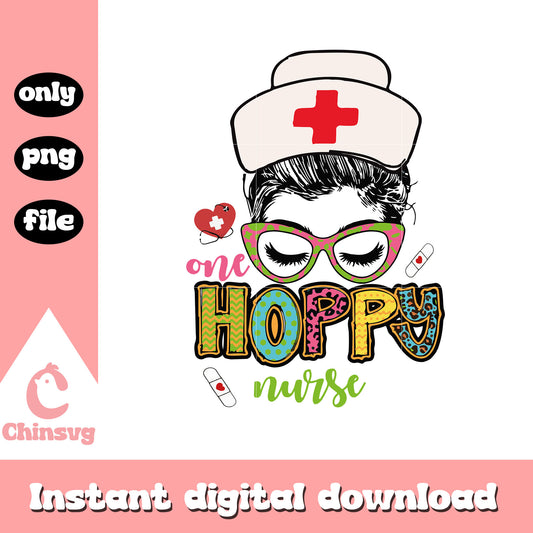 One hoppy nurse easter design png, easter day 2025​ png