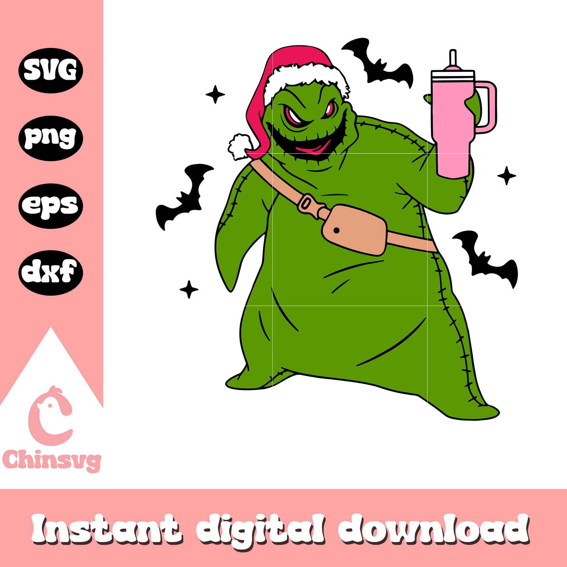 Oogie Boogie santa hat standley cup svg, standley tumbler svg