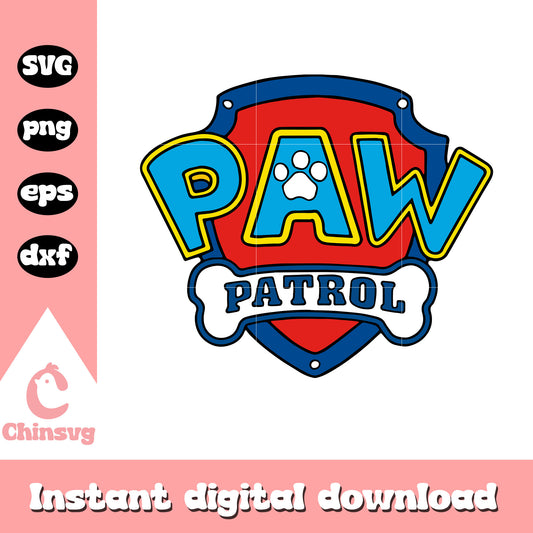 Paw patrol cartoon logo design svg, paw patrol cartoon svg