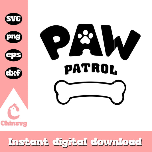 Paw patrol cartoon logo design svg, paw patrol svg, cartoon svg