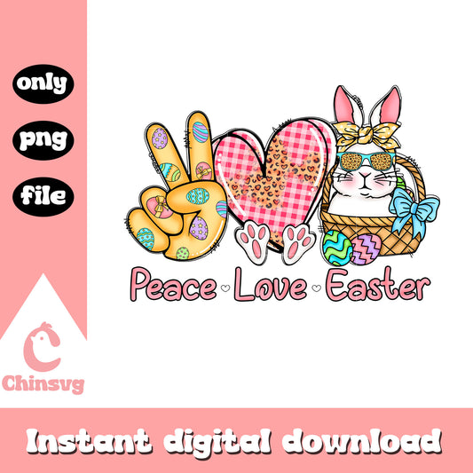 Peace love easter png, easter bunny png, happy easter day png