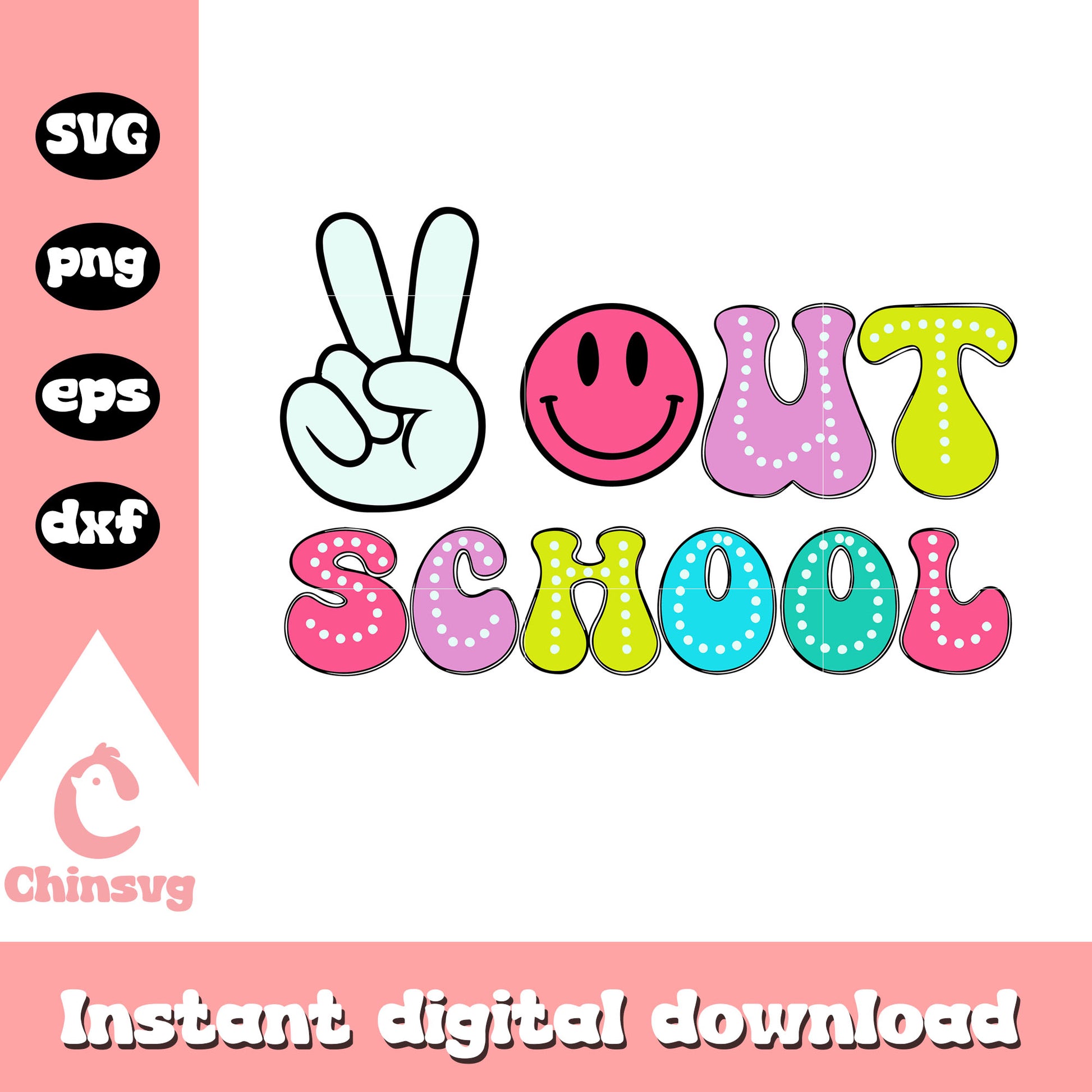 Peace out school smiley emoji svg, smile emoji svg, school svg