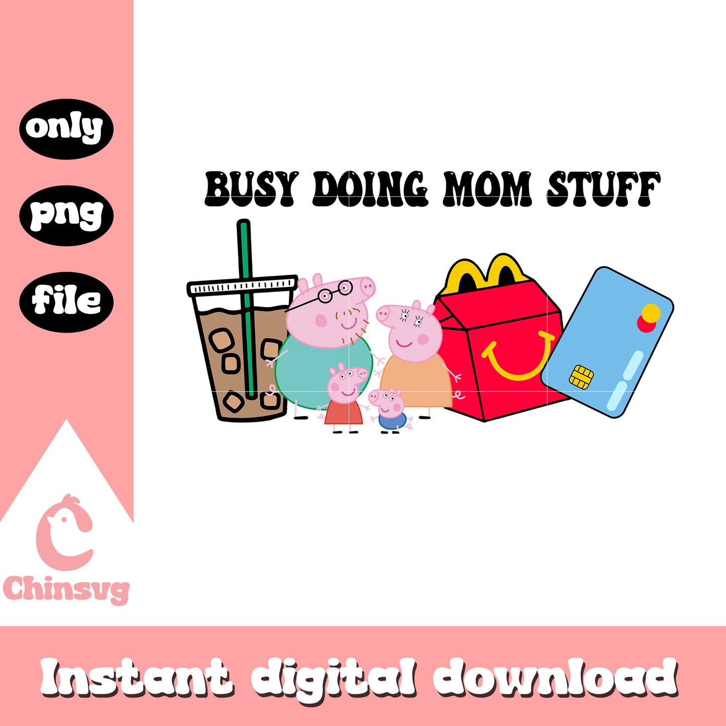 Peppa pig busy doing mom stuff png, cartoon png, mom stuff png