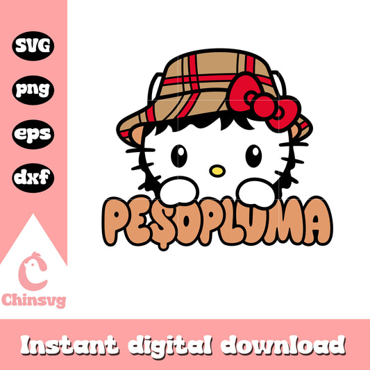 Peso pluma hello kitty face svg, hello kitty svg, sanrio svg