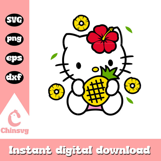 Pineapple hello kitty svg, hello kitty svg, sanrio cartoon svg