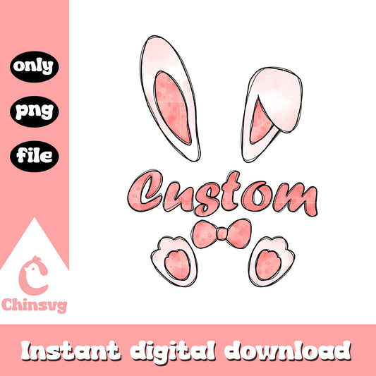 Pink bunny rabbit costom design png, easter bunny​ png, easter png