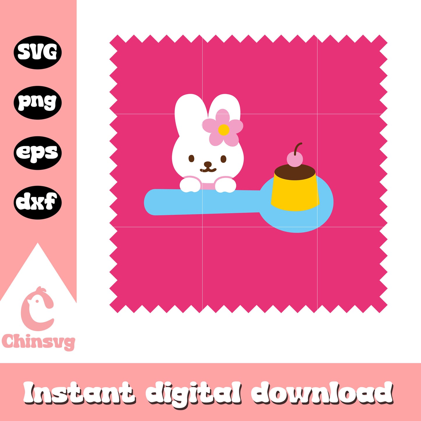 Pink hello kitty cat and cake svg, pink hello kitty svg