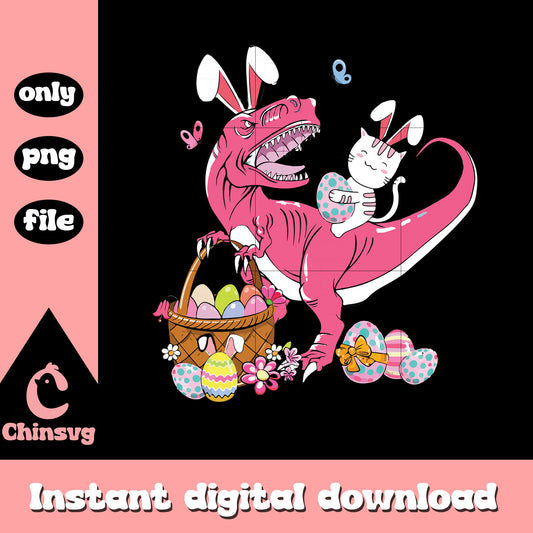 Pink t rex bunny easter png, easter t rex​ png, easter bunny rabbit​ png